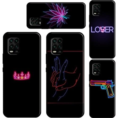 Neon Light For Xiaomi Mi 11 Lite Case 11 Ultra 10T Pro POCO X3 M3 Pro F3 Cover For Xiaomi Mi 11 Case