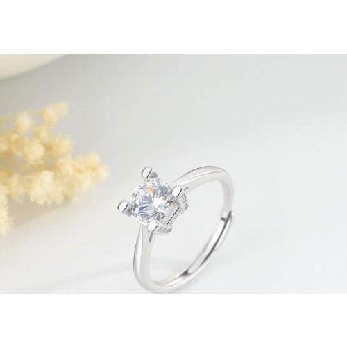 2021 New Trendy Big Cubic Zircon Rings Female Girl Korean Fashion Temperament Wedding 925 Sterling Silver Engagemet Jewelry Gift