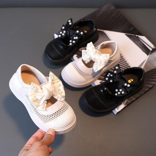 Girls Shoes Summer New Mesh Bow Girls Princess Shoes Korean Children and Students Shoes Pink Sandals