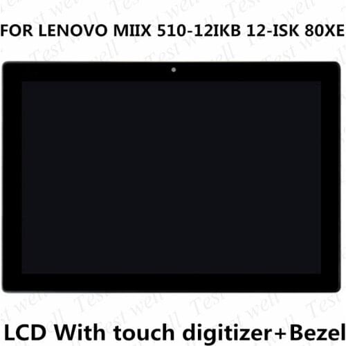 Original 12''For Lenovo ideaPad MIIX 510-12 miix 510 12 Series LED LCD Screen touch digitizer assembly miix 510-12isk with frame