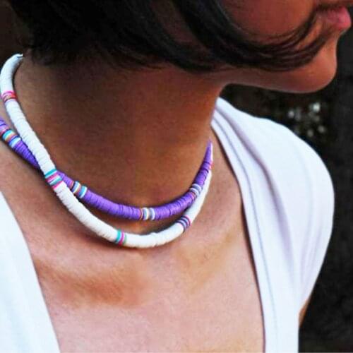 Colorful Bead Necklace Bohemia Fashion Necklace Bead Short Choker Summer Beach Necklace for Women Girls Jewelry Accessories