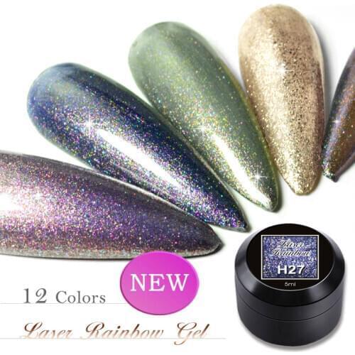 VENALISA Nail Art Semi Permanent UV Lacquer Hybrid Varnishes Gel Laser Rainbow Glitter Platinum UV Paint Enamel Gel Nail Polish