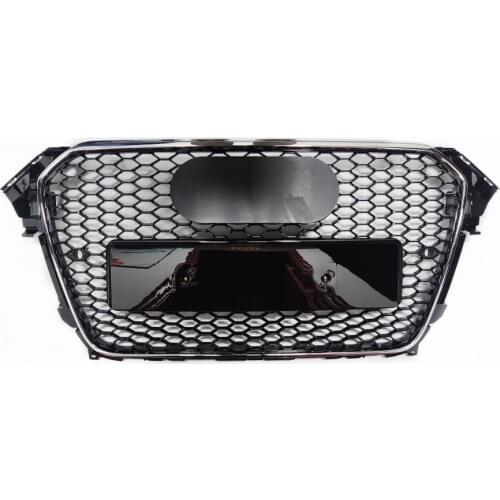 For RS4 Style Front Sport Hex Mesh Honeycomb Hood Grill Chrome Black for Audi A4/S4 B8.5 2013-2016 car-styling accessories