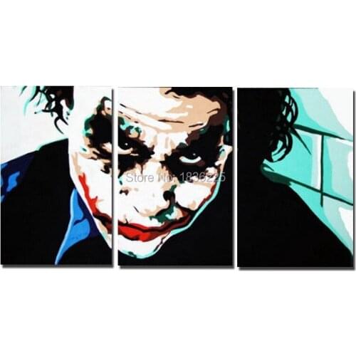 Handpainted painting vampire canvas paintings modern art paintings 3 panels halloween wall stickers for living room decoration