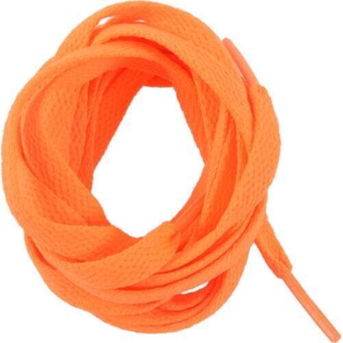 Trainers Replacement 8mm Wide Orange Flat String Shoelace Pair