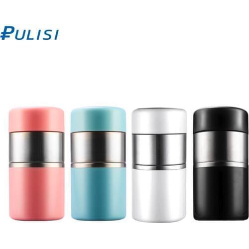 PULISI Stainless Steel Orange Juicer Hand Juicer 500ml Fruit Juice Portable Manual Lid Rotation Citrus Juicer Lemon Orange