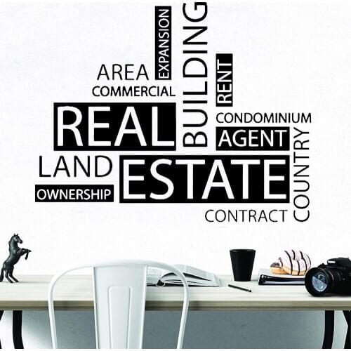 Real Estate Wall Decals Modern Office Decoration Work Occupation Vinyl Wall Stickers Home Decor Accessories Conference Room Y995