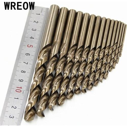 15pc/Set High Hardness Drill Bit 1.5-10mm M35 HSS Cobalt Straight Shank Twist Drill Bit Kit Hole Saw Cutter Tool