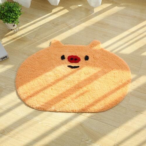Yellow Cartoon Animals Carpet For Living Room Bedroom Home Decor Carpet Rug Irregular Cute Pig Children Kids Soft Play Mat