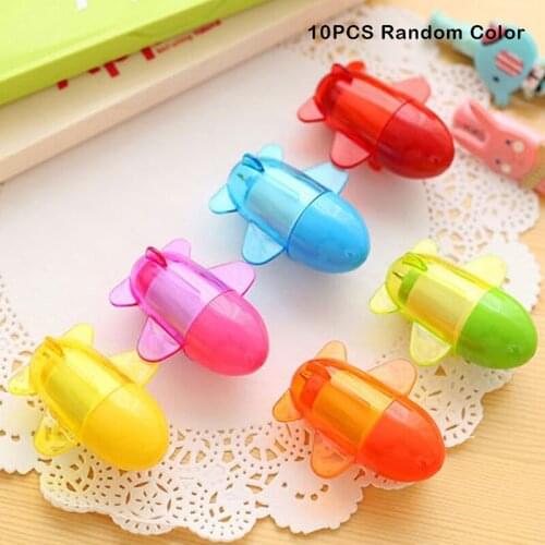 10pcs Retractable Plane Ball Point Pen Keychains Office School Stationery Pens