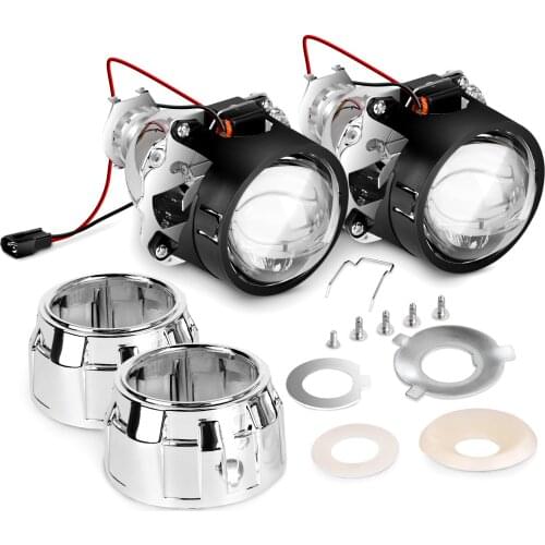 2.5" Mini HID Projector Lens for H1 Bulb Car Shround Headlight Cover Car Accessories Demon Eyes Led High Beam Projector