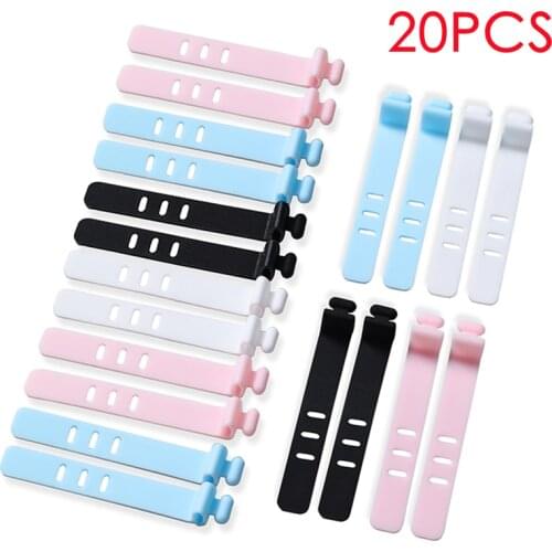 4/20PCS Cable Winder Organizer Silicone Earphone Clips Wire Cord Management Buckle Straps Cellphone Accessories Organization