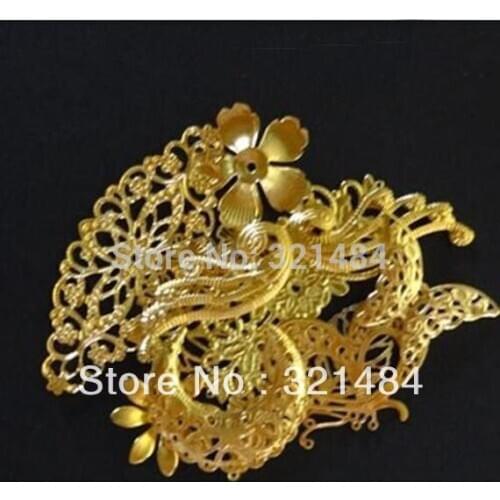 200piece mixed size and mixed shape Gold Plated Filigree Wrap Flower Beads Jewelry DIY Findings Accessories
