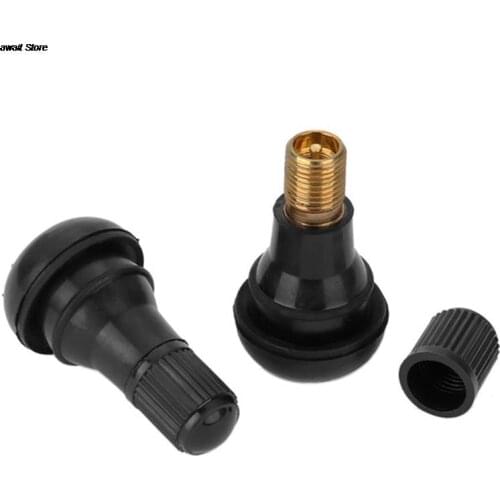 4 Stks/set Zwart Universele Klepstelen Met Dust Caps Met Caps Tyre Rubber Kleppen Auto Chrome Tubeless Auto Wiel Snap-In Tire