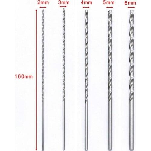 5Pcs 160mm 2/3/4/5/6mm High Speed Steel Extra Long Drill Bit Set Metal Multi Tools Power Tool Accessory
