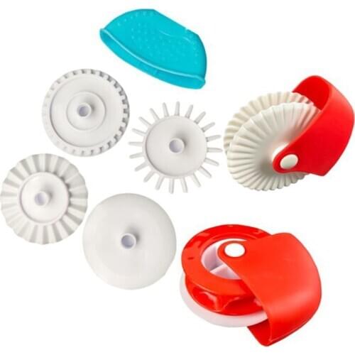 6 Pcs/Set Pastry Roller Wheel Cutter Noodle Machine Manual Fondant Pizza Pie Decorator Kitchen Cooking Baking Tools