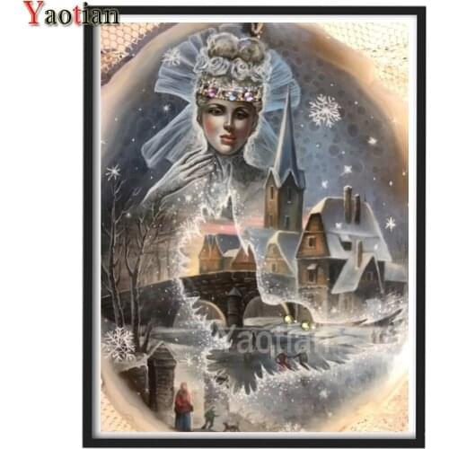 5D DIY Diamond Painting Snow fairy house landscape Picture Of Rhinestone Diamond Embroidery Sale Mosaic Full Square Home Decor