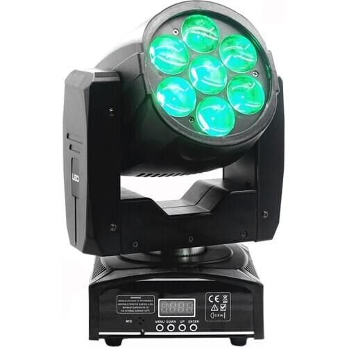 Free shipping zoom wash stage lighting projector 7x12w RGBW LED beam moving head light Colorful effects DJ Disco party lights