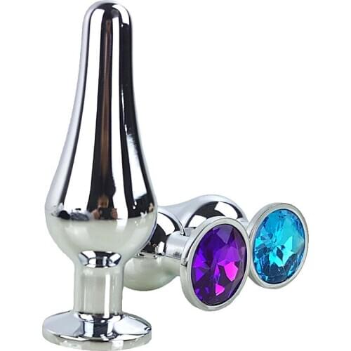 Big Metal Anal Butt Plug Sex Toys for Adult Crystal Jewelry Anal Beads Sex Game Erotic Big Men Gay Sex Product 110*34mm by DHL