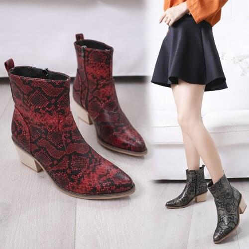 42 43 big size serpentine ankle boots women punk rivets mixed color chelsea botsa mujer lace up high heels winter boots women238