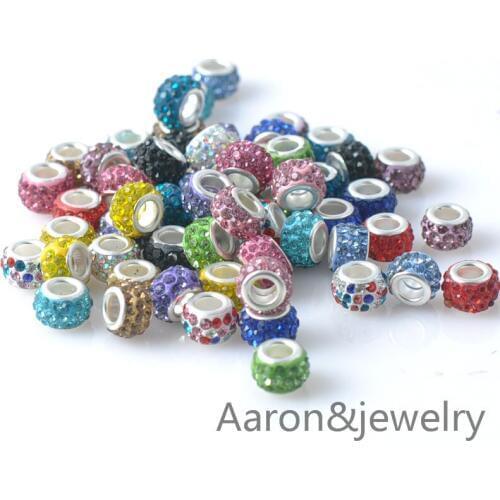 11x7.5mm 10Pcs 17 colors Clay Paved Crystal Disco Rhinestone Ball Shape Beads Murano Fit Jewelry Bracelet Diy Handmade YKL0320X