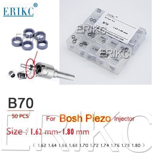 ERIKC 50pcs B70 Piezo Injector Adjusting Washers Shim Size 1.62-1.80mm Gasket Repair Kits for Bosch Piezo Injection
