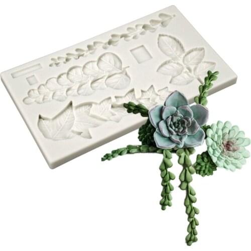 Fondant Mold Succulent Silicone Fondant Mold Fern Fondant Mold Succulent Leaves Silicone Candy Mold Cake Decoration Mold