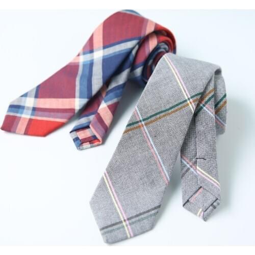 Ties For Men Fashion Neck Tie Gravatas Cotton Plaid Mens Necktie for Wedding Gravata Classic Corbata Neckwear 30pcs/lot