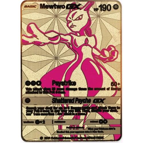 Pokemon Cards PV French Shiny Gold Fire-Breathing Dragon Metal Card Game Tag Team Battle A La Carte Series Christmas Gifts