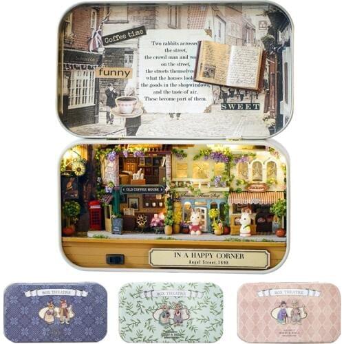 Cutebee Box Theatre Dollhouse Furniture Miniature Toy DIY miniature Doll house Furnitures Toys for Children Birthday Gift V4