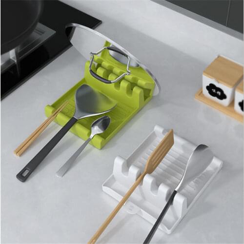 Kitchen Accessories 6 Holes Kitchen Spatula Spoon Pad Kitchen Supplies Storage Mat Home Multi-function Rack Kitchen Gadget-S