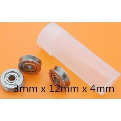 Metal Sealed Guide Deep V Groove Pulley Rail Ball Bearing 3mm x 12mm x 4mm