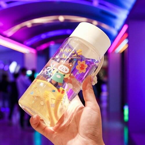 Lovely Girll Water Bottle Plastic Cute Bottles Kids Water Tea Cups Waterbottle Sale Items Transparent Student Ladies Bottle