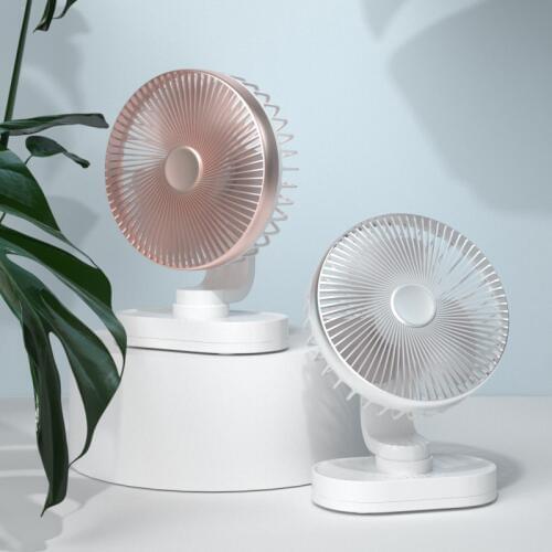 Mini Fan Portable Home Desktop Noiseless Strong Wind DC 5V Rechargeable Oscillating Fan Small Silent USB Cooling Fan Table fan