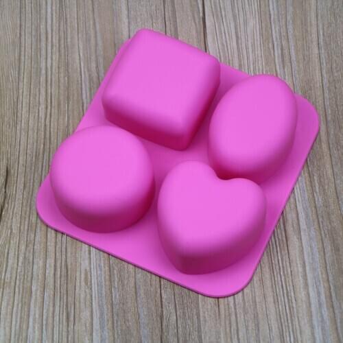 1Pcs DIY Handmade Silicone Geometry Shape Fondant Cake Decorating Multifunction Random Color 3D Stereo Soap Mould
