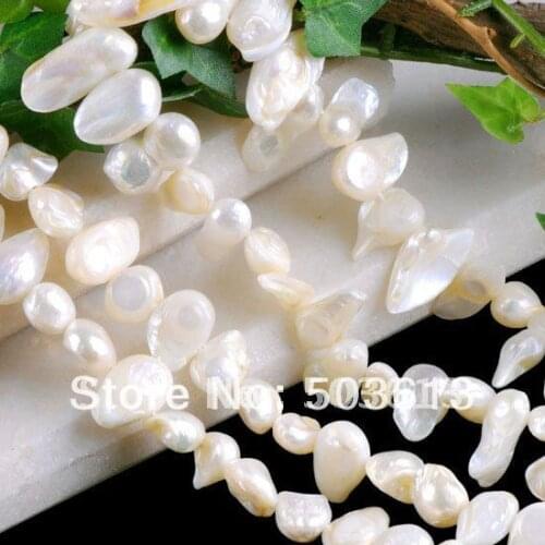 FASHION MILK WHITE FRESHWATER PEARL BLISTER Loose Bead Jewelry findings 8x15mm(fpb1012)