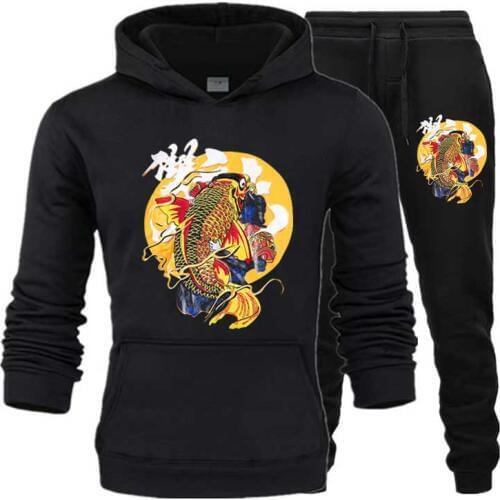 Dragon Mens Sets drop shipping hoodies+Pants Harajuku wholesale Sport Suits Casual Sweatshirts Tracksuit Sportswear plus 5XL