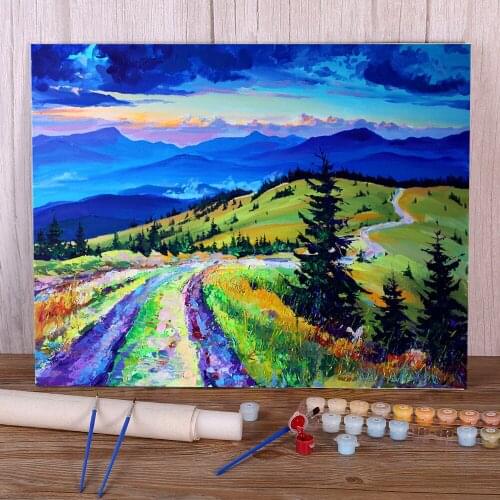Landscape Evening Coloring By Numbers Painting Set Oil Paints 50*70 Boards By Numbers Wall Paintings Adults Drawing