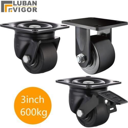 Load-bearing 600KG,3 inch Low Casters/wheels,with brake,FOR heavy carts, machine tools, large equipm,HOME/Industrial Hardware