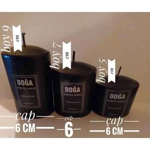 Nature Cylinder Black Super Set Vanilla Rose Scented Candle