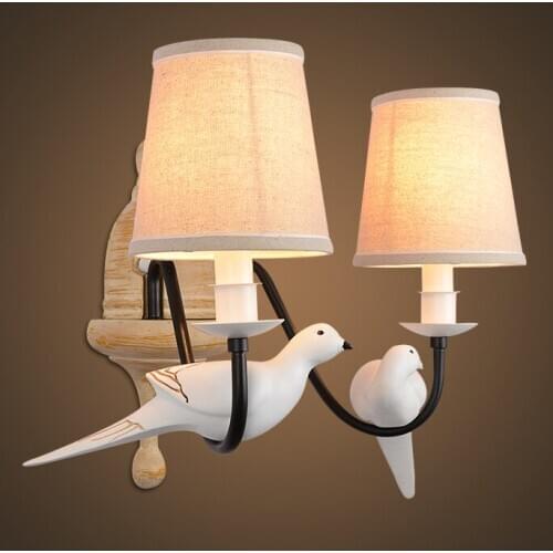 Nordice blue wall light crystal wall sconce lighting crystal wall lamp rope wood corridor wall lamp aisle bedroom wall lamp