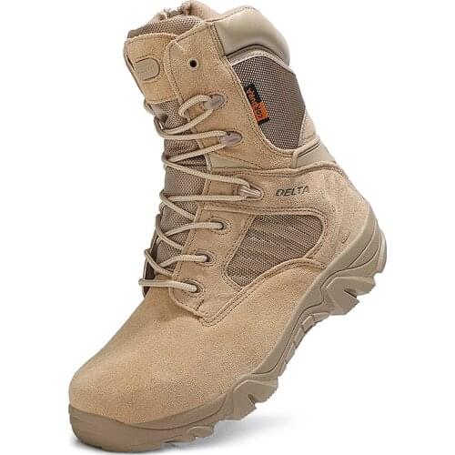 New Outdoor Men Waterproof Hiking Shoes Breathable Tactical Combat Army Boots Desert Training Sneakers Non-Slip Trekking Shoes