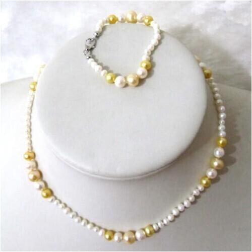 New Unique Pearls Jewellery Store Hot sale Natural Freshwater Pearl Necklace Bracelet Fine Jewelry Set Handmade Baby Girl Gift