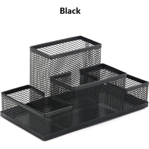 Office Supplies Stationery Pencil Pen Holder Mesh Table Desk Organizer Storage Case