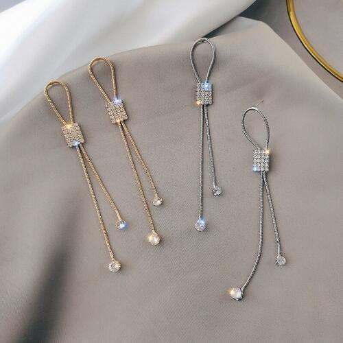 Original new knotted long tassel earrings fashion jewelry temperament simple gift Japan and South Korea earrings for women