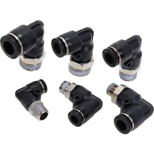 PL Pneumatic Fitting 4mm-12mm Hose OD 1/8" 1/4" 3/8" 1/2" M5 Pneumatic Tube Elbow Male Thread Connector Tube Air Push In Fitting