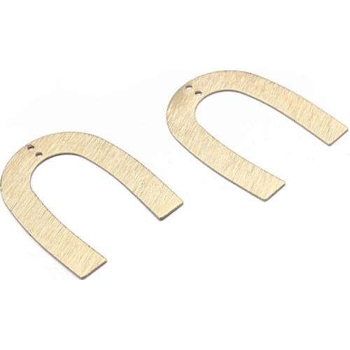 10pcs/lot Large U Shaped Connector Charms Pendant Textured Brass For DIY Necklace Earrings Jewelry Findings Making Accessories