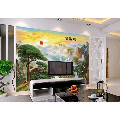 Custom 3D Photo Wallpaper Waterfalls large fresco seamless living room TV background wall landscape 3d welcoming pine wallpaper
