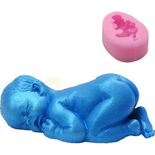 ANGRLY 3D Sleeping Baby Shape Silicone Mold Cake Tool Fondant Cake Decorating DIY Clay Tool Baptism Birth Soap Mold Factory Gift