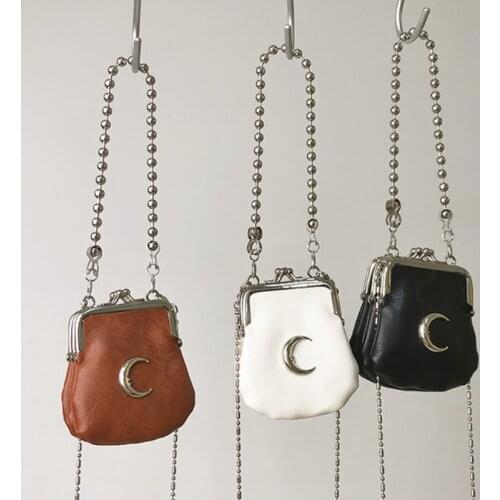 PU Leather Women moon Small Shoulder Bag Fashion Chain Female Shell Crossbody Bags Retro Design Ladies Mini Coin Purse Handbags